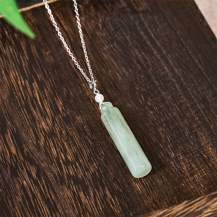 Buddha Stones Ketting van jade met cilindervormig patroon voor geluk - image 12