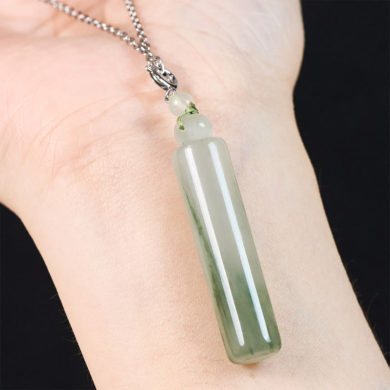 Buddha Stones Ketting van jade met cilindervormig patroon voor geluk - image 11