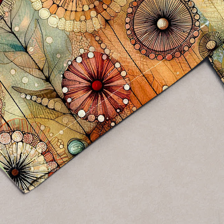 Buddha Stones Damesbroek van 100% Cotton met gouden mandala-patroon, elastische Taille en Zakken. - image 3