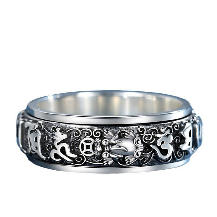 Buddha Stones PiXiu Om Mani Padme Hum koperen draaibare Ring - image 11