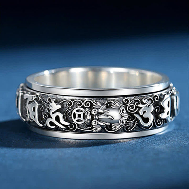 Buddha Stones PiXiu Om Mani Padme Hum koperen draaibare Ring - image 3