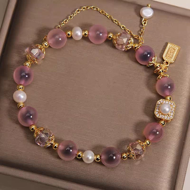 Buddha Stones Roze natuurlijke snoepagaat parel helende Armband - image 4