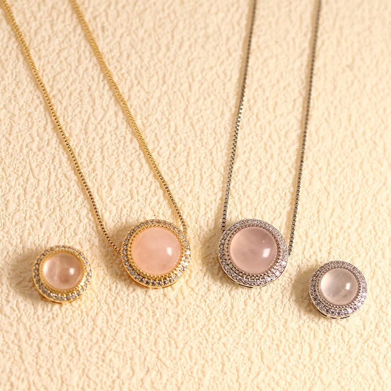 Buddha Stones Natuurlijke rozenkwarts ketting met meerdere kristallen kralen en helende Ketting - Natuurlijke rozenkwarts (kleur kan variëren) - 10mm kralen zilverkleurige ketting - image 1