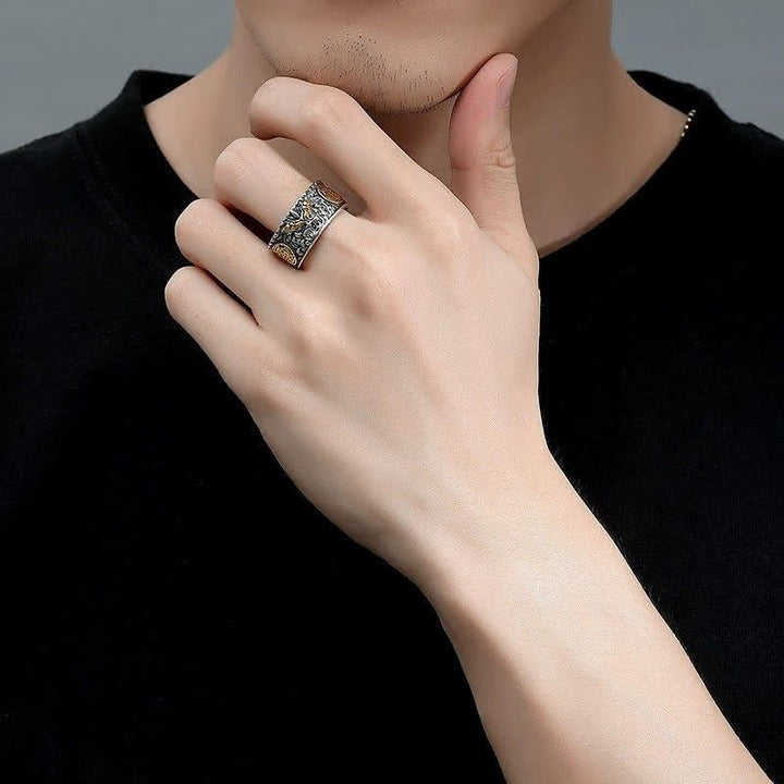 Buddha Stones PiXiu brede koperen open Ring - image 7