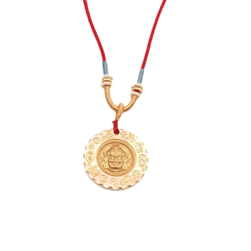 Buddha Stones Tibetaanse gele Jambhala God van de Rijkdom legering Ketting - image 10