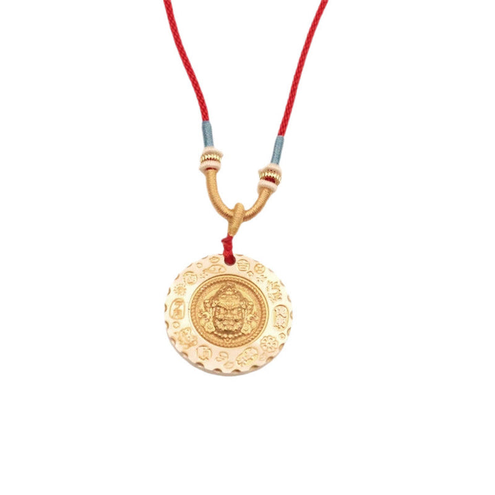 Buddha Stones Tibetaanse gele Jambhala God van de Rijkdom legering Ketting - image 10