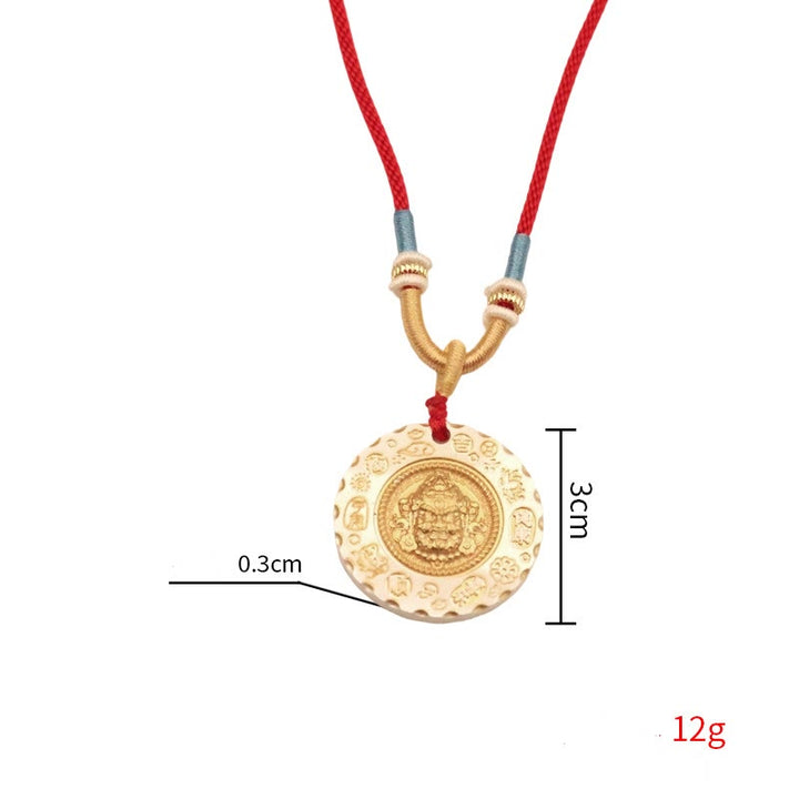 Buddha Stones Tibetaanse gele Jambhala God van de Rijkdom legering Ketting - image 9