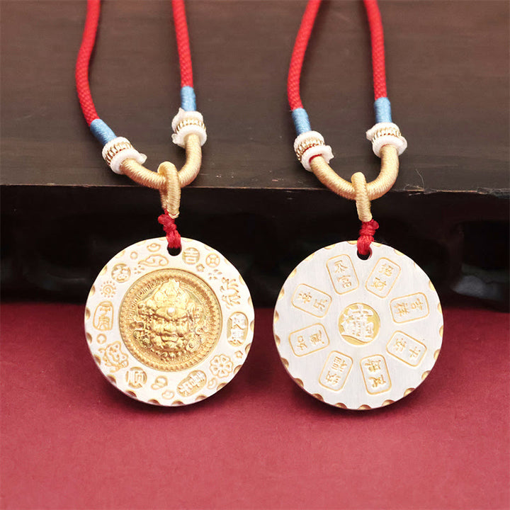 Buddha Stones Tibetaanse gele Jambhala God van de Rijkdom legering Ketting - image 3