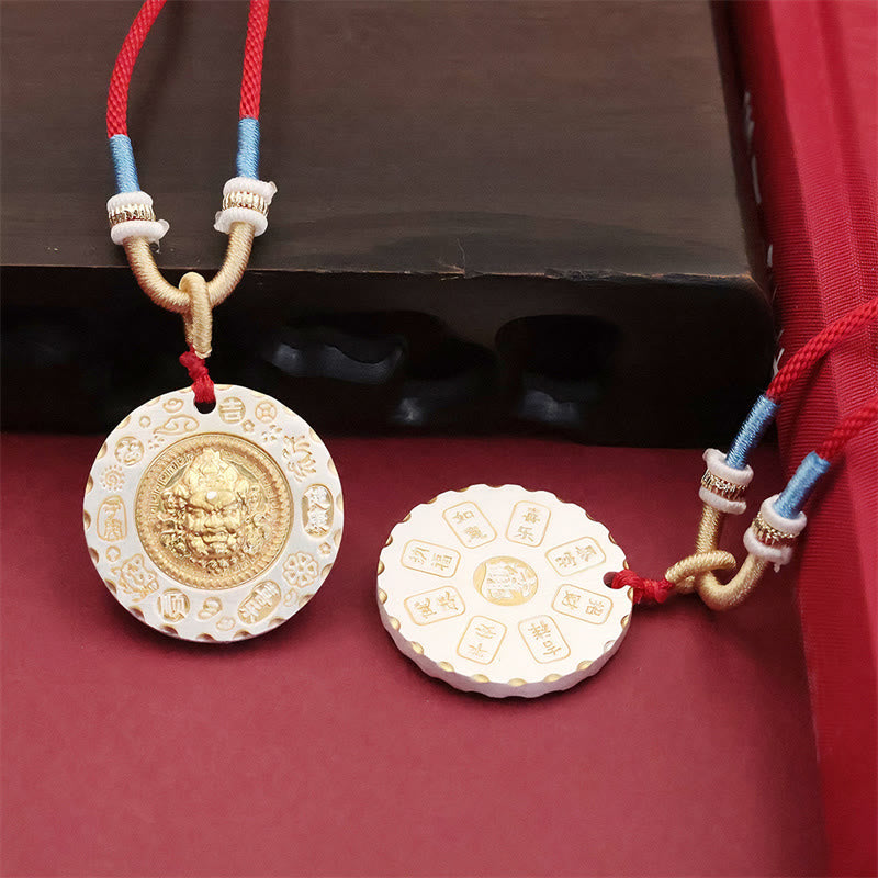 Buddha Stones Tibetaanse gele Jambhala God van de Rijkdom legering Ketting - image 4