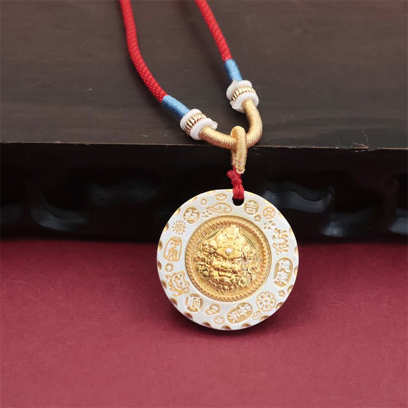 Buddha Stones Tibetaanse gele Jambhala God van de Rijkdom legering Ketting - Gele Jambhala - image 0