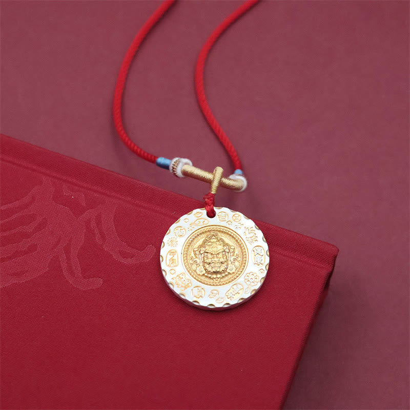 Buddha Stones Tibetaanse gele Jambhala God van de Rijkdom legering Ketting - image 7
