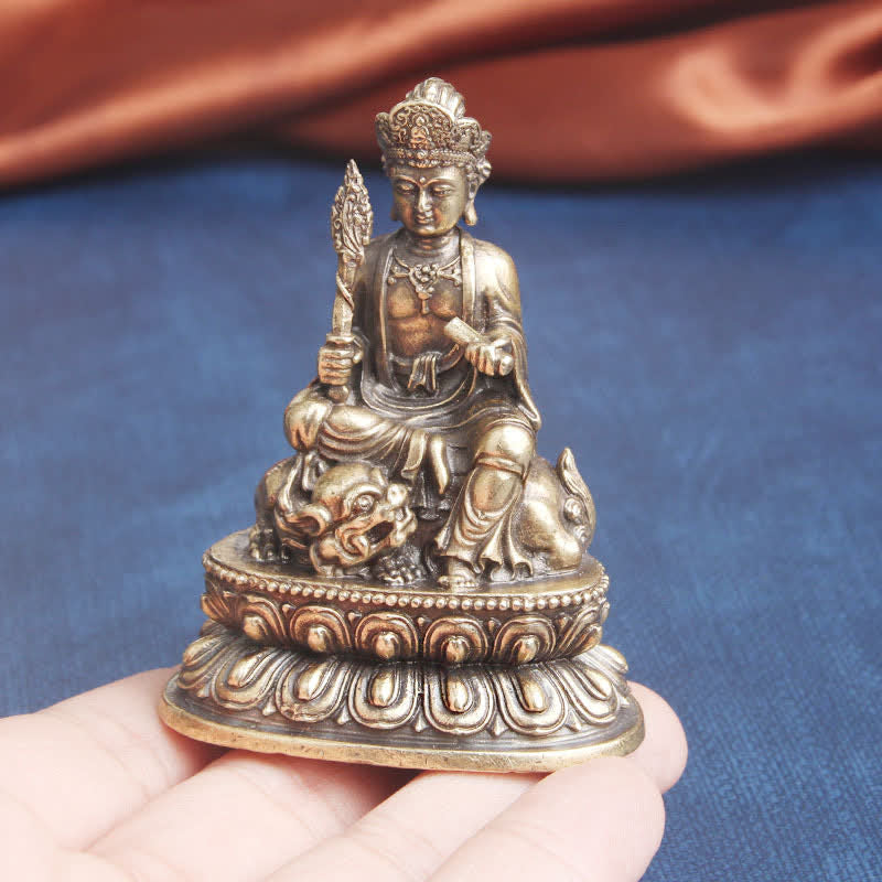 Buddha Stones Manjusri Bodhisattva Sereniteit Koperen Beeld Decoratie - image 3