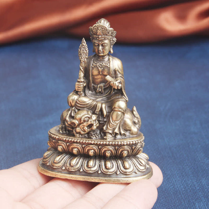 Buddha Stones Manjusri Bodhisattva Sereniteit Koperen Beeld Decoratie - image 3