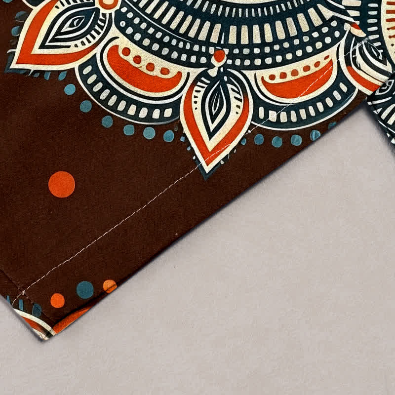 Buddha Stones Damesbroek van 100% Cotton met mandala-bloemenpatroon, elastische Taille en Zakken. - image 1