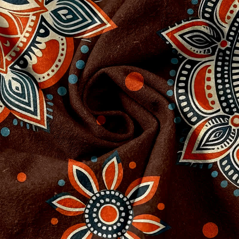 Buddha Stones Damesbroek van 100% Cotton met mandala-bloemenpatroon, elastische Taille en Zakken. - image 2