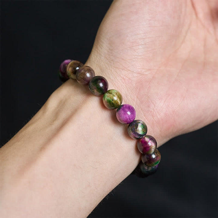 Buddha Stones Rode tijgeroog kleurrijke kralen Armband - image 4
