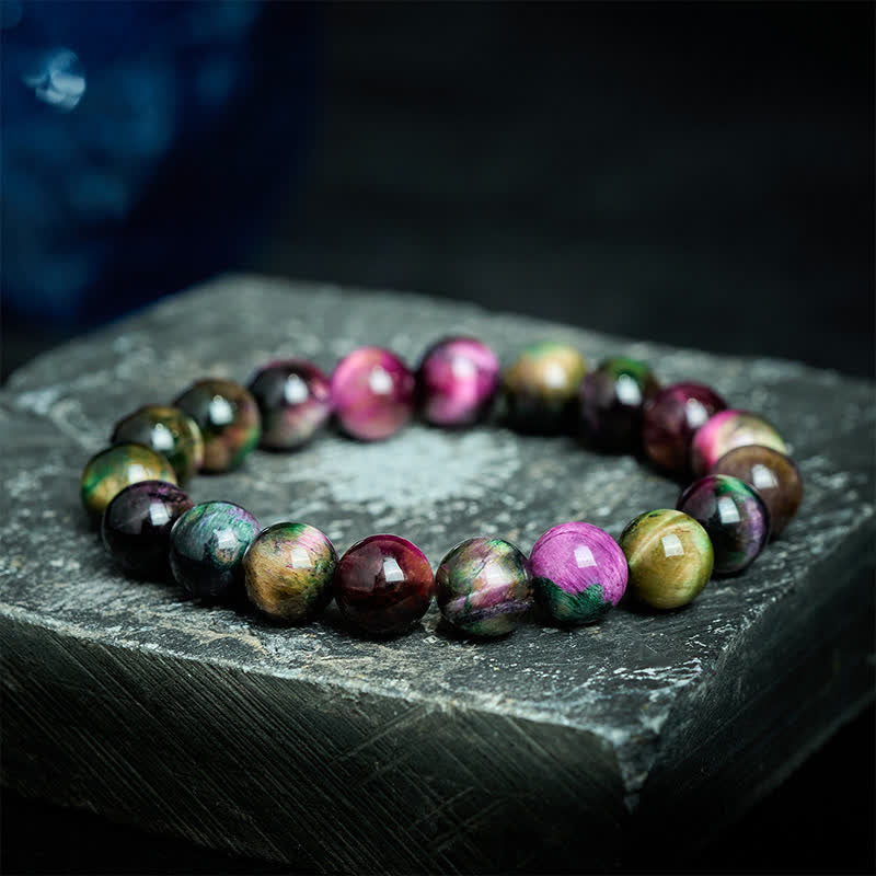 Buddha Stones Rode tijgeroog kleurrijke kralen Armband - image 1