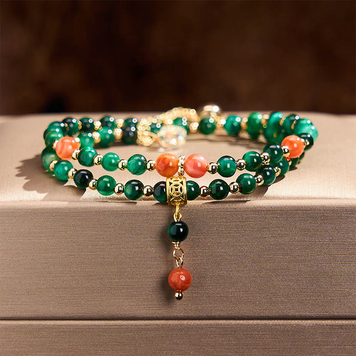 Buddha Stones Natuurlijke groene tijgeroog dubbele Armband voor extra stevigheid - image 1
