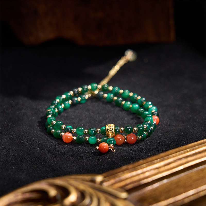 Buddha Stones Natuurlijke groene tijgeroog dubbele Armband voor extra stevigheid - image 3