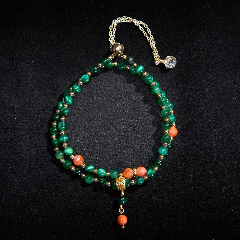 Buddha Stones Natuurlijke groene tijgeroog dubbele Armband voor extra stevigheid - image 2