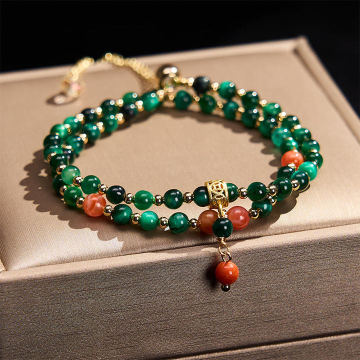 Buddha Stones Natuurlijke groene tijgeroog dubbele Armband voor extra stevigheid - Groene tijgeroog (Polsomtrek: 14-15 cm) - image 0