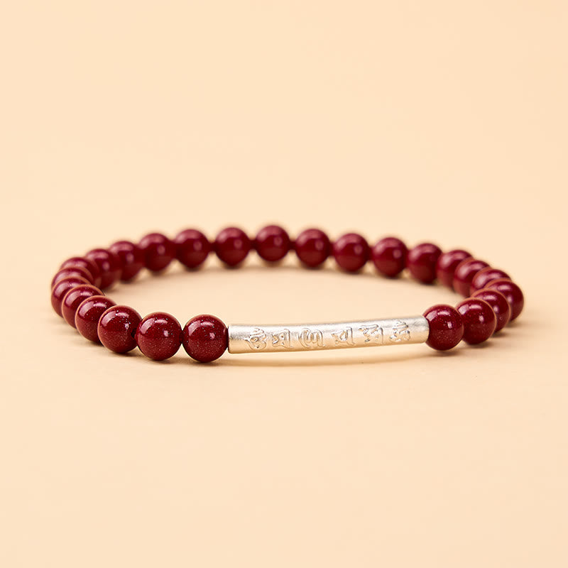 Buddha Stones Cinnabar 999 Sterling Zilveren Om Mani Padme Hum Armband - Cinnaberzilver (Polsomtrek: 14-15 cm) - image 9