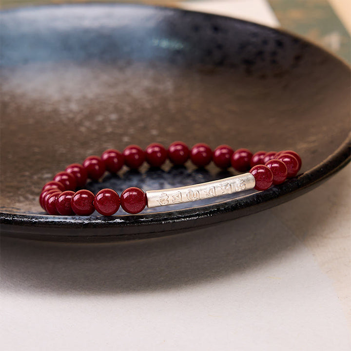 Buddha Stones Cinnabar 999 Sterling Zilveren Om Mani Padme Hum Armband - image 14