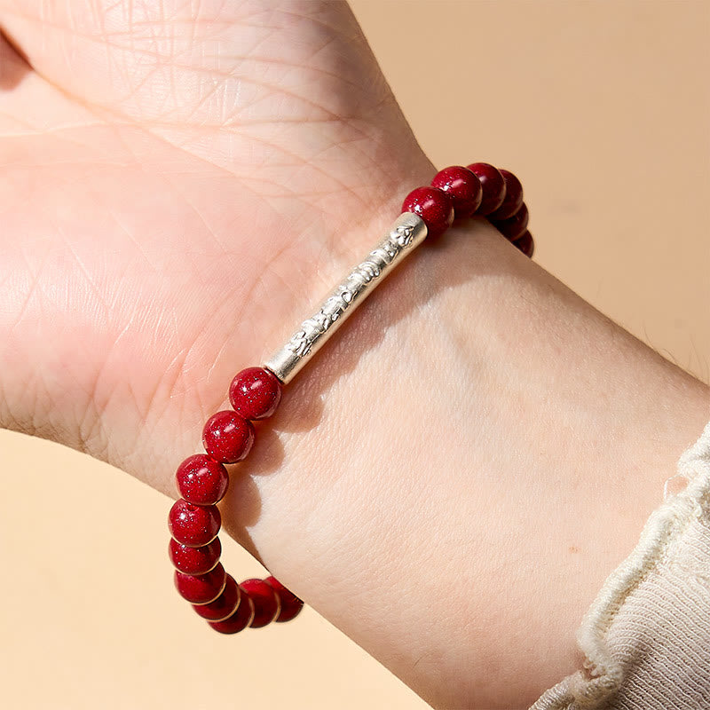 Buddha Stones Cinnabar 999 Sterling Zilveren Om Mani Padme Hum Armband - image 12