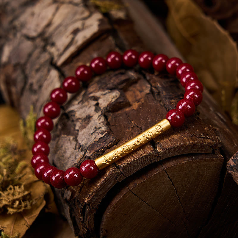 Buddha Stones Cinnabar 999 Sterling Zilveren Om Mani Padme Hum Armband - image 3