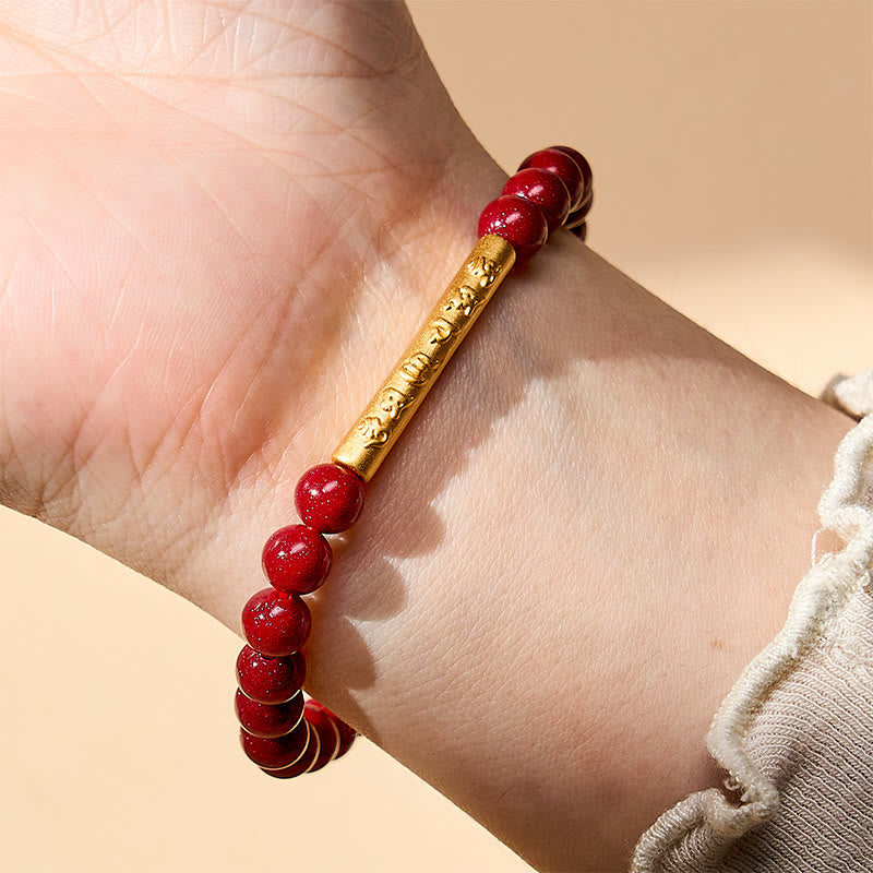 Buddha Stones Cinnabar 999 Sterling Zilveren Om Mani Padme Hum Armband - image 5