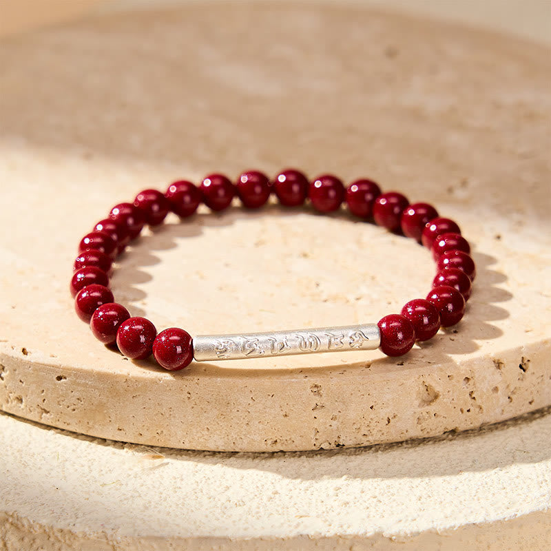Buddha Stones Cinnabar 999 Sterling Zilveren Om Mani Padme Hum Armband - image 10