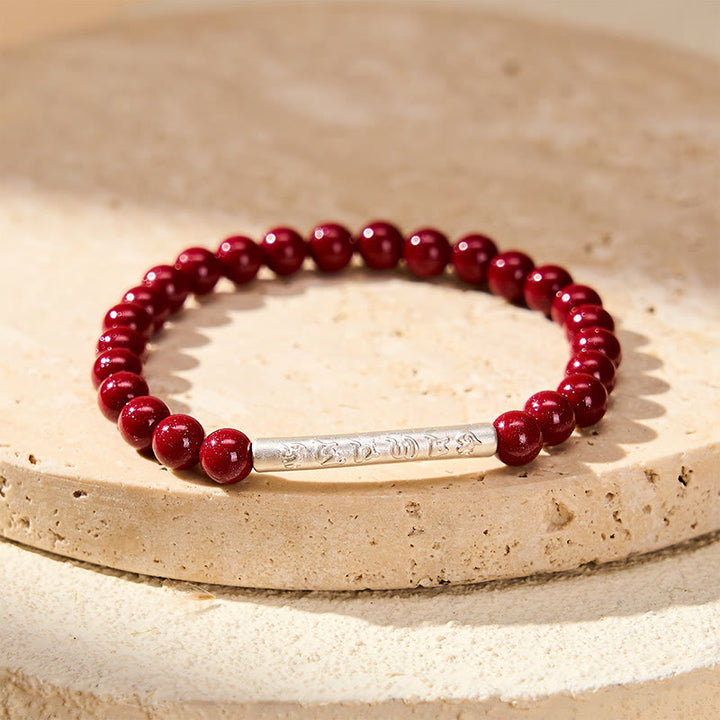 Buddha Stones Cinnabar 999 Sterling Zilveren Om Mani Padme Hum Armband - image 10