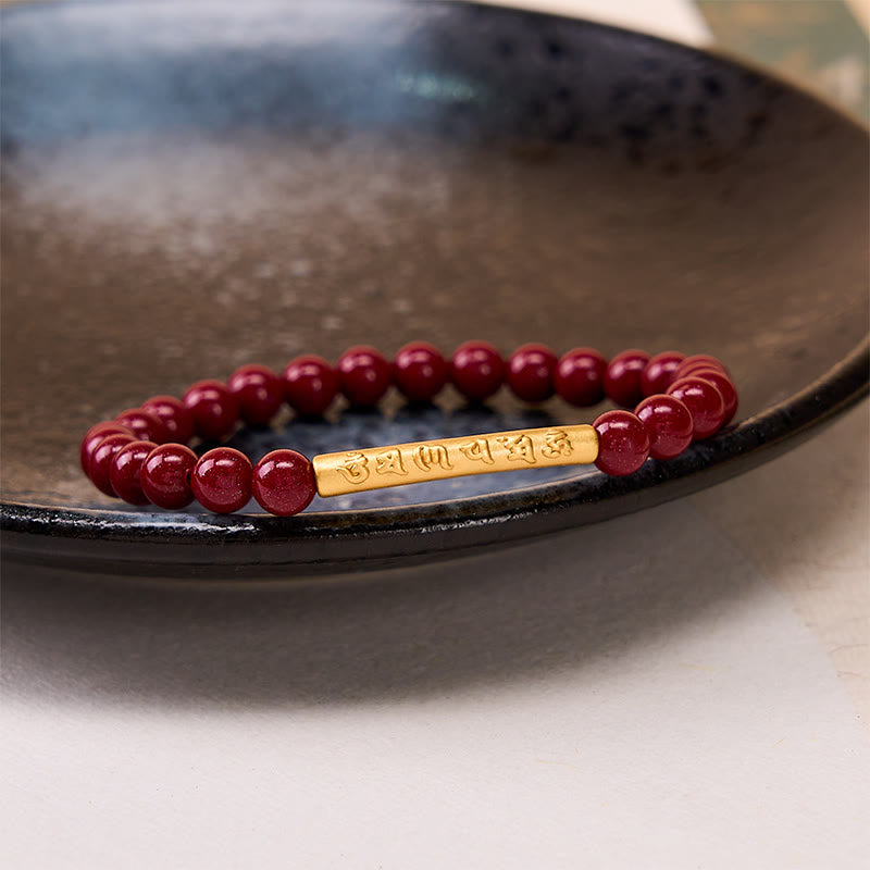 Buddha Stones Cinnabar 999 Sterling Zilveren Om Mani Padme Hum Armband - image 4