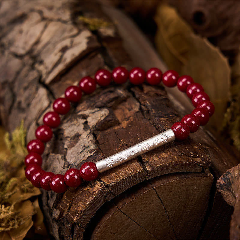 Buddha Stones Cinnabar 999 Sterling Zilveren Om Mani Padme Hum Armband - image 13