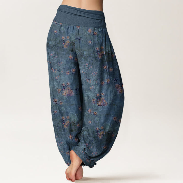 Buddha Stones 100% Cotton voor dames met elastische Taille en verspreid patroon van goudsbloemen. - image 9
