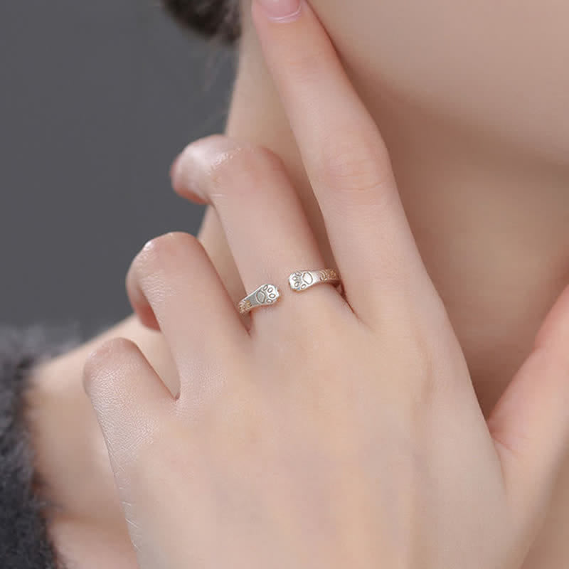 Buddha Stones Ring met kattenpootje van 999 sterling zilver - image 8