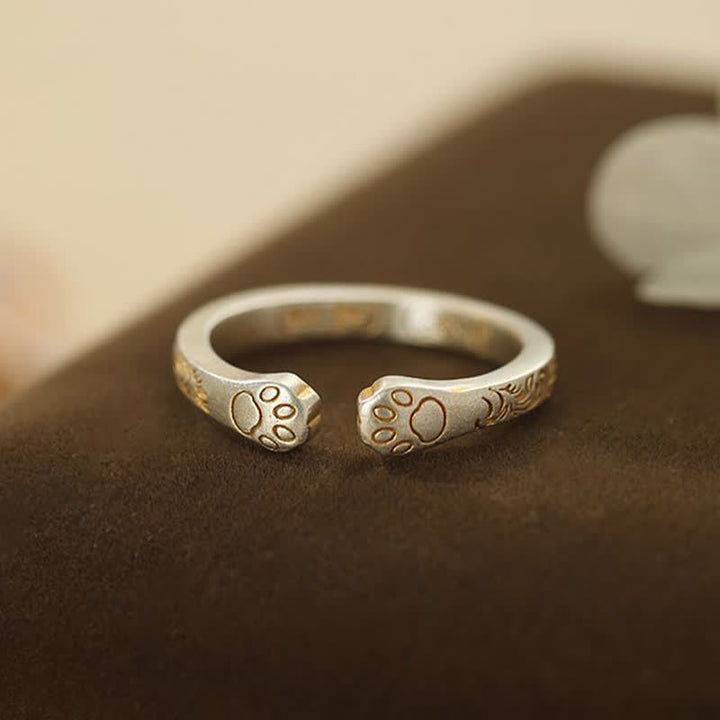 Buddha Stones Ring met kattenpootje van 999 sterling zilver - image 2