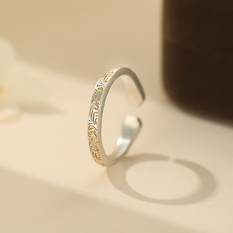Buddha Stones Ring met kattenpootje van 999 sterling zilver - image 1