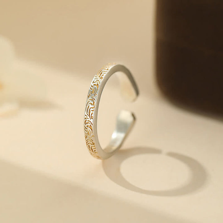 Buddha Stones Ring met kattenpootje van 999 sterling zilver - image 1