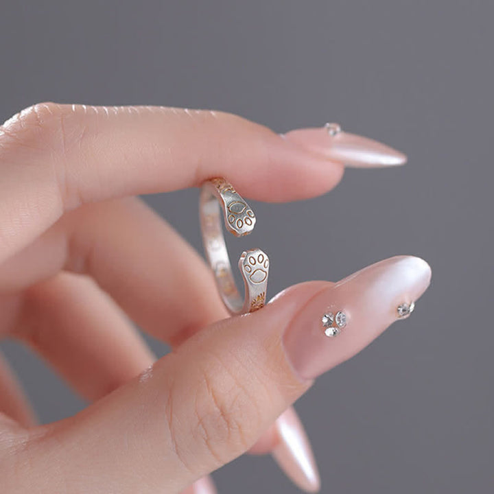 Buddha Stones Ring met kattenpootje van 999 sterling zilver - image 6