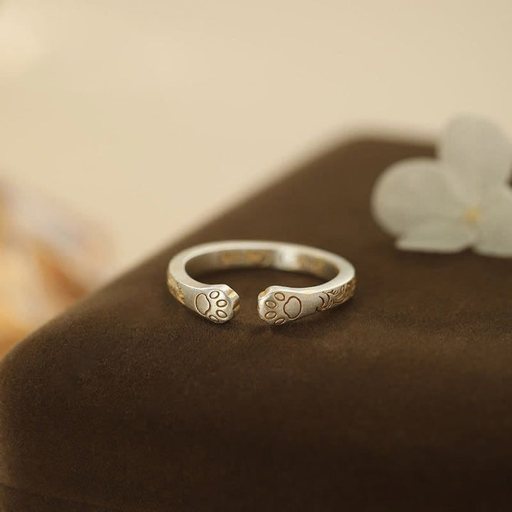 Buddha Stones Ring met kattenpootje van 999 sterling zilver - image 3