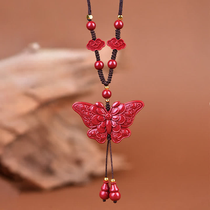 Buddha Stones Cinnabar Butterfly Freedom Rope- Ketting - image 8