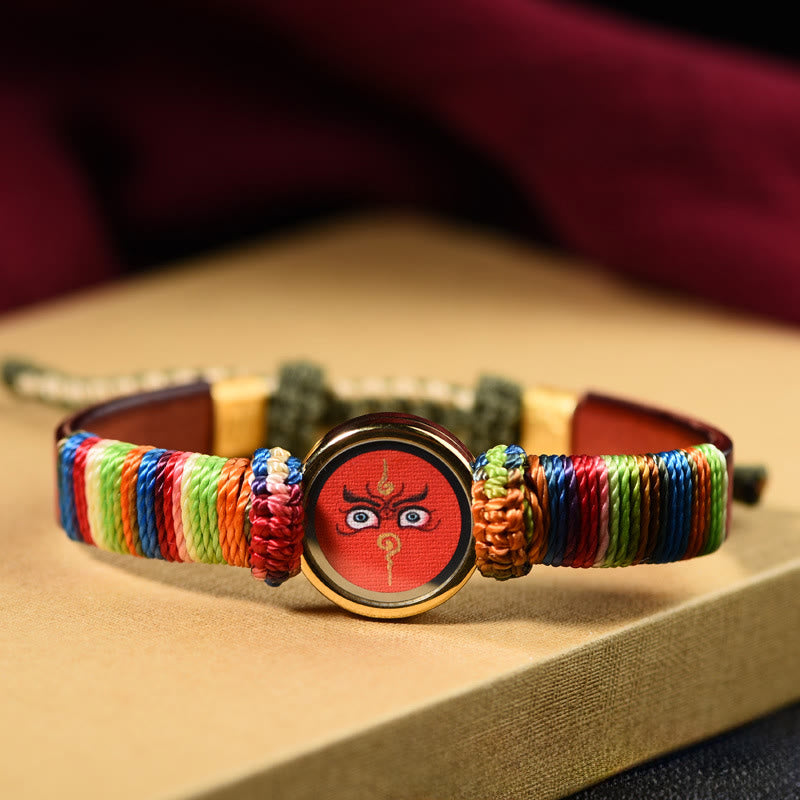 Buddha Stones Tibetaanse Armband met de goden van rijkdom en het Boeddha-oog. - Rode Jambhala-oog (Polsomtrek 15-24 cm) - image 7