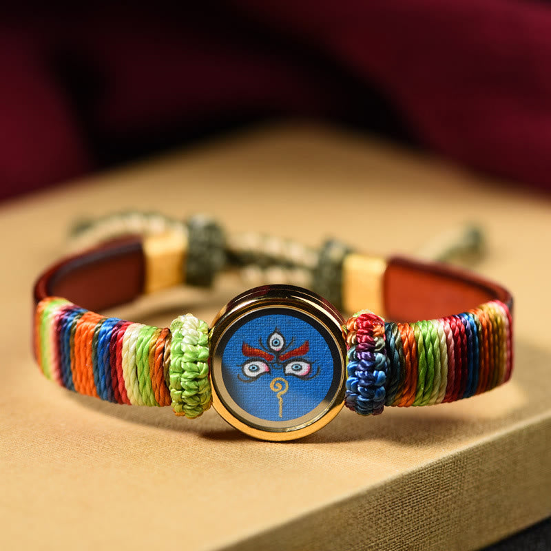 Buddha Stones Tibetaanse Armband met de goden van rijkdom en het Boeddha-oog. - Blauwe Jambhala-oog (Polsomtrek 15-24 cm) - image 13