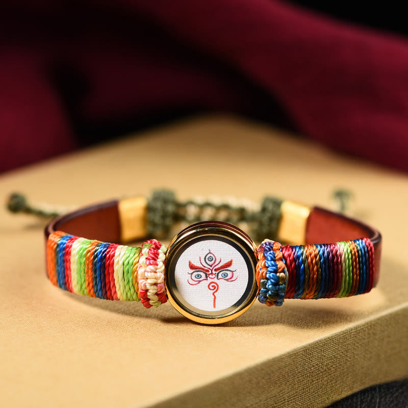 Buddha Stones Tibetaanse Armband met de goden van rijkdom en het Boeddha-oog. - Witte Jambhala-oog (Polsomtrek 15-24 cm) - image 16