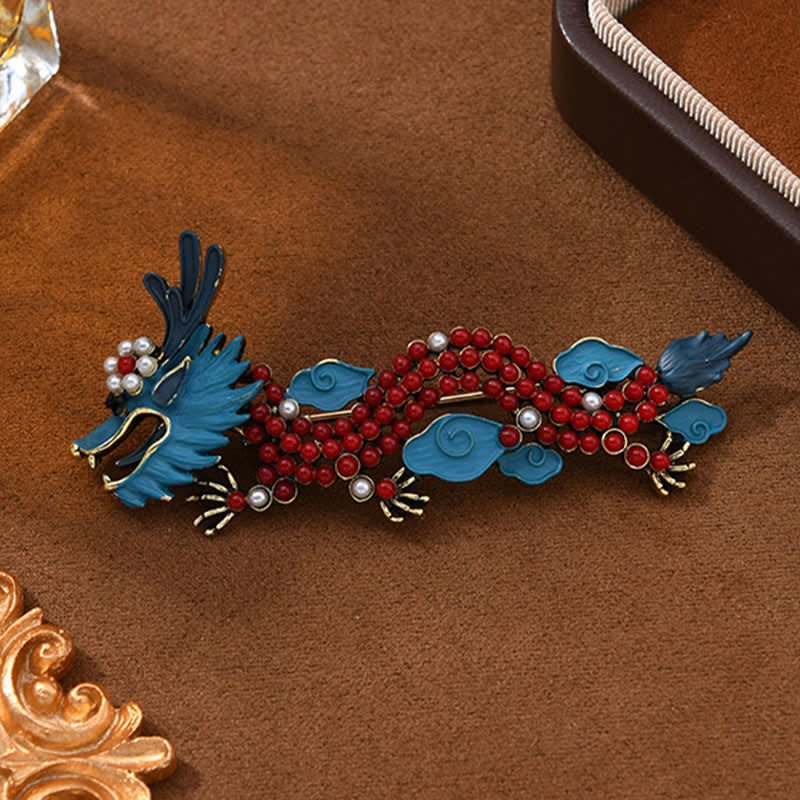Buddha Stones Blauwe draak rode turkoois Broche - image 3