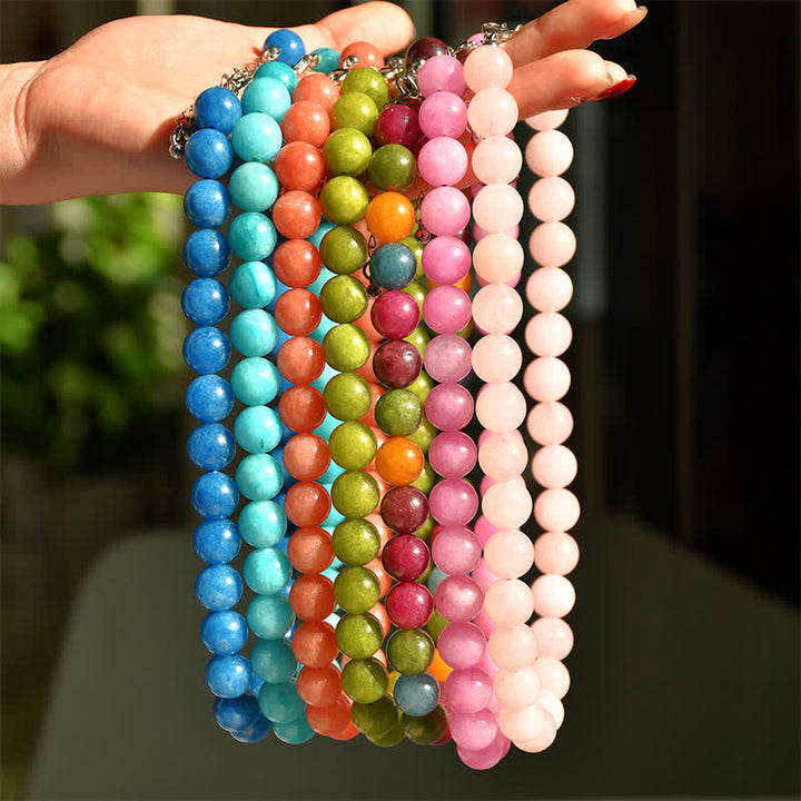 Buddha Stones 12mm natuurlijke aquamarijn toermalijn kristallen helende Ketting - image 19