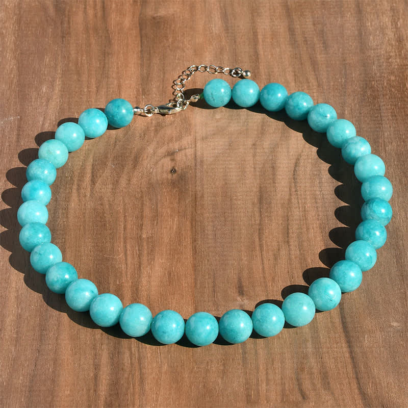 Buddha Stones 12mm natuurlijke aquamarijn toermalijn kristallen helende Ketting - Natuurlijke aquamarijn (kleur kan variëren) - image 0