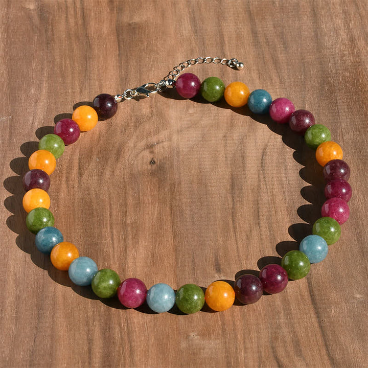 Buddha Stones 12mm natuurlijke aquamarijn toermalijn kristallen helende Ketting - Natuurlijke toermalijn (kleur kan variëren) - image 2