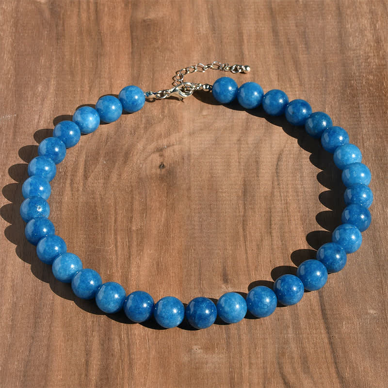 Buddha Stones 12mm natuurlijke aquamarijn toermalijn kristallen helende Ketting - Natuurlijke apatiet (kleur kan variëren) - image 15